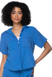 Subtle Luxury Shirts XS/S / Pacific / 100% Cotton Double Gauze Double Gauze Getaway Solid Camp Shirt