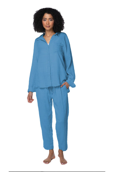 Subtle Luxury Shirts XS/S / Pool Blue / 100% Cotton Double Gauze Double Gauze Unforgettable Shirt in Solids