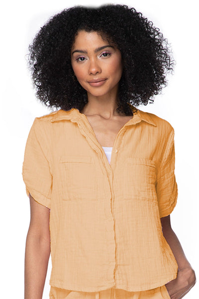 Subtle Luxury Shirts XS/S / Sand / 100% Cotton Double Gauze Double Gauze Getaway Solid Camp Shirt