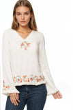 Subtle Luxury Shirts XS/S / White / 100% Cotton Barcelona Bell  Embroidery Cotton Top