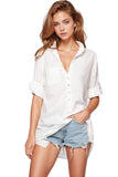 Subtle Luxury Shirts XS/S / #WWL-White w/Gold / 100% Cotton Boyfriend Embroidery Shirt in Cotton Chambray with Lurex