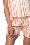 Subtle Luxury Shorts XS/S / Montauk Stripe Print -Pastels / 100% Cotton Double Gauze Double Gauze Getaway Lounge Short - Prints