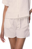 Subtle Luxury Shorts XS/S / Pearl / 100% Cotton Double Gauze Double Cotton Gauze Getaway Lounge Solid Drawstring Short