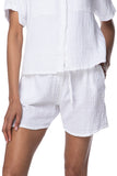 Subtle Luxury Shorts XS/S / White / 100% Cotton Double Gauze Double Cotton Gauze Getaway Lounge Solid Drawstring Short