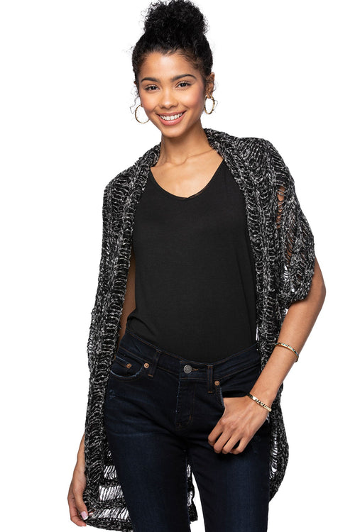 Subtle Luxury Shrug Large Novelty Knit Shrug / Black Large Novelty Knit Shrug in Black