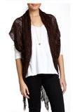 Subtle Luxury Shrug Stitched Embroidery Knit Shrug / Brown Stitched Embroidery Knit Shrug