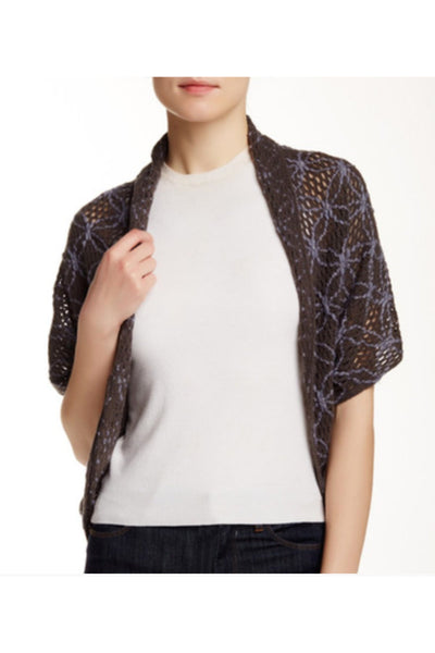 Subtle Luxury Shrug Stitched Embroidery Knit Shrug / Grey Stitched Embroidery Knit Shrug