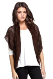 Subtle Luxury Shrug Stitched Embroidery Knit Shrug / Red Stitched Embroidery Sweater Knit Shrug with Fringe