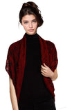 Subtle Luxury Shrug Stitched Embroidery Sweater Knit Shrug with Fringe