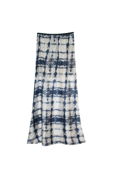 Subtle Luxury Skirt S/M / Ink Spots Navy 100% Silk Print Maxi Skirt