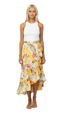 High Low Flounce Wrap Skirt in Golden Hour Floral Print