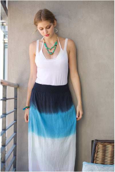 Subtle Luxury Skirt XS/S / Ocean Dip Dye Combo #A Tango Washed Cotton Skirt - Dip Dye