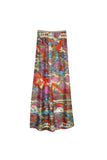 Subtle Luxury Skirt XS/S / Painted Rain-Purple 100% Silk Print Maxi Skirt