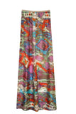 Subtle Luxury Skirt XS/S / Painted Rain-Purple 100% Silk Print Maxi Skirt