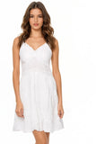 Subtle Luxury Slip Silvanna Slip / XS/S / White Almost Vintage Lace Detail Washed Cotton Slip dress