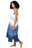 Subtle Luxury Sundress Cotton Ombre Dye with Embroidery Maxi Sun Dress