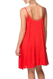 Subtle Luxury Sundress Short Tassel Dress with Golden Bead Trim
