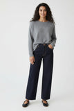 subtle-luxury-sweater-Forever-Young-smoke-surf-forever-young-zen-jane-drop-shoulder-crew-forever-young-embroidery-grey heather with white
