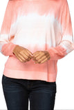 subtle-luxury-sweater-Olivia Crewneck Curved Bottom Zen Blend Sweater Knit Pullover coral tie dye 2