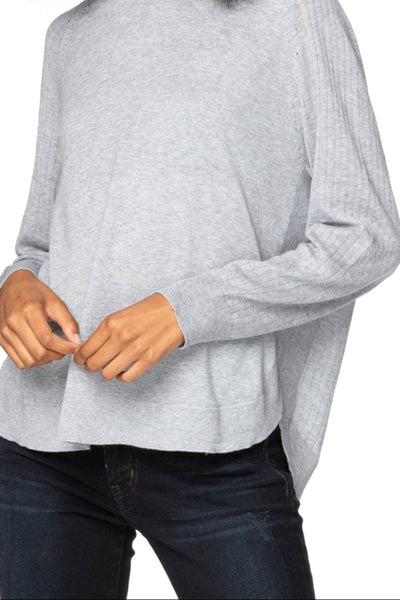 subtle-luxury-sweater-Olivia Crewneck Curved Bottom Zen Blend Sweater Knit Pullover smoke grey