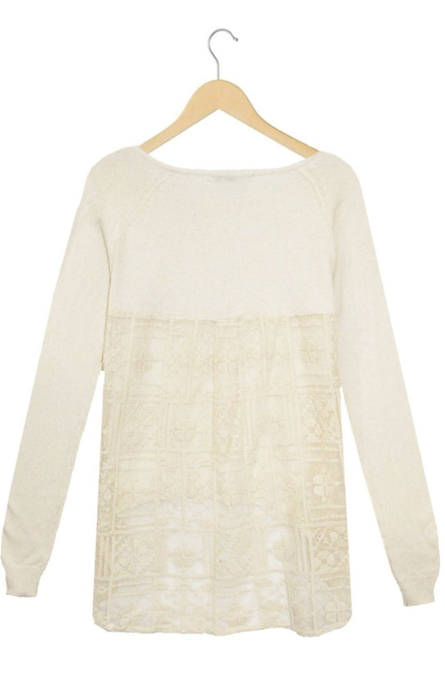 Subtle Luxury Sweater Almost Vintage Mixed Media  | Cross Stitch Embroidery Sweater