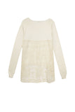 Almost Vintage Mixed Media Sweater with Mesh Cross Stitch Embroidery Backside