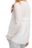 Subtle Luxury Sweater Almost Vintage Slub Knit Sweater with Embroidery Back Panel