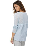 Subtle Luxury Sweater Almost Vintage Slub Knit Sweater with Embroidery Back Panel