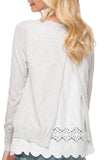 Subtle Luxury Sweater Boat Neck Sweater | Mixed Media Knit w/Eyelet Woven | Subtle Luxury