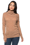 Subtle Luxury Sweater Cascade Turtle Neck / S/M / Sandalwood 100% Cashmere Slub Knit Texture - Cascade Turtle Neck Sweater