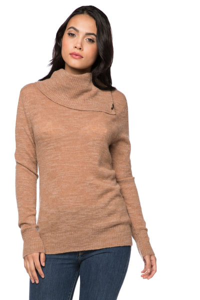 Subtle Luxury Sweater Cascade Turtle Neck / S/M / Sandalwood 100% Cashmere Slub Knit Texture - Cascade Turtle Neck Sweater