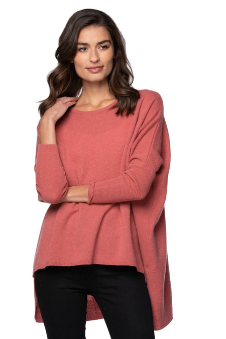 100% Cashmere Reversible Easy V-Neck Sweater in Cloudy