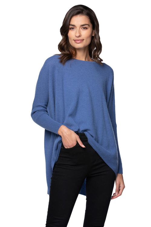 Subtle Luxury Sweater Cashmere Loose & Easy Crew Sweater / XS/S / Blue Iris 100% Cashmere Loose & Easy Crew Sweater in Blue Iris