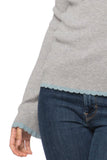 Subtle Luxury Sweater Charlotte Scallop Edge Sweater Zen Blend Crewneck Pullover