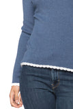 Subtle Luxury Sweater Charlotte Scallop Edge Sweater Zen Blend Crewneck Pullover