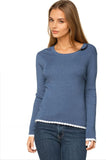Subtle Luxury Sweater Charlotte Scallop Edge Sweater Zen Blend Crewneck Pullover