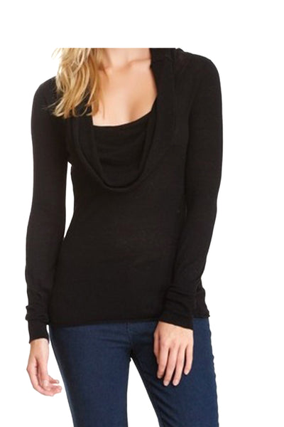 Subtle Luxury Sweater Cowl-Neck Sweater | Open Knit Stitch Sheer Front | Tencil - Cashmere Blend Knit (Copy)