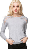 Subtle Luxury Sweater Ella Lace Up Detail Pullover / S/M / Marble Ella Lace Up Detail Pullover Cotton Cashmere Sweater