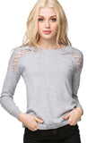 Subtle Luxury Sweater Ella Lace Up Detail Pullover / S/M / Marble Ella Lace Up Detail Pullover Cotton Cashmere Sweater on Sale Now