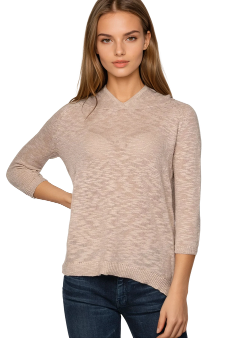 Chunky Cotton Blend Pullover Sweater- Cross Stitch "Keepin' Cozy" hand embroidery
