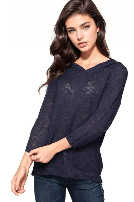 Novelty Textured Sweater Knit with Silk Lace Details