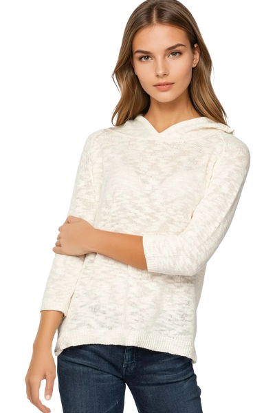 Subtle Luxury Sweater Hoodie XS/S / Shell Almost Vintage Comfy Slub Knit Sweater Hoodie