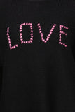 Subtle Luxury Sweater Inside Out Crew / XS/S / Black w/Love embroidery Inside Out Chunky Cotton Blend Pullover Sweater - Black with 