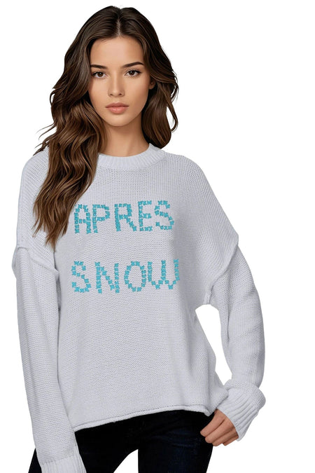 Chunky Cotton Blend Pullover Sweater- Cross Stitch "Keepin' Cozy" hand embroidery
