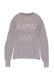 Subtle Luxury Sweater Inside Out Crew / XS/S / Sedona | Keepin' Cozy Embroidery Chunky Cotton Blend Pullover Sweater- Cross Stitch 