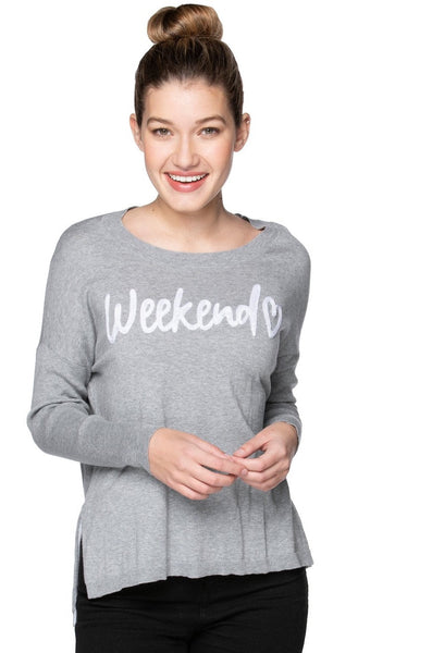 Subtle Luxury Sweater Jane Drop Shoulder Crewneck Sweater with Stitched Embroidery on Sale Now