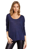Subtle Luxury Sweater M/L / Azul Tencil ™ Cashmere Blend Drape Back Crop Crewneck Sweater