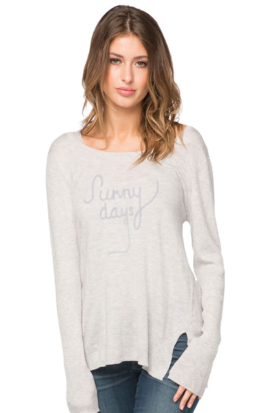 Subtle Luxury Sweater M/L / Surf / Sunny Days Eve Zen Blend Crewneck Sweater with Hand Stitch Embroidery