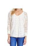 Subtle Luxury Sweater Mixed Media | Crew to V Neck Reversible Sweater in Froth