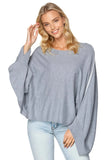 Subtle Luxury Sweater O/S / Smoke-Surf / Zen Blend Harbor Crewneck Poncho Crop Sweater in Zen Blend